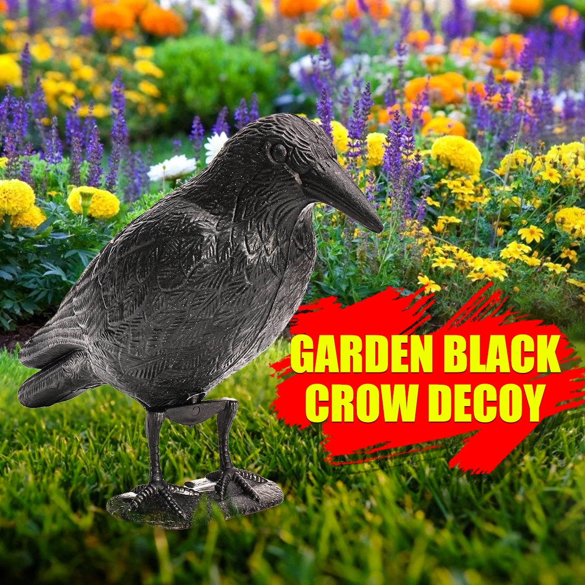 Охотничьи Декорации для сада черная пластиковая ворона отпугиватель птиц