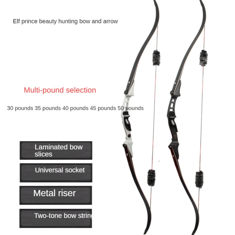 

Outdoor traditional recurve bow Beautiful hunting bow and arrow Metal recurve bow 30-50lbs Traditional hunting bow Wild hunting