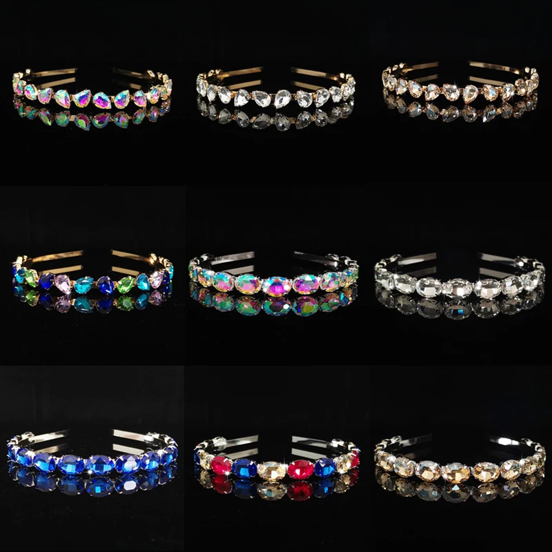 

Elegant Rhinestone Hair Hoop Bezel Headbands for Women Girls Headwear Women Hairband Shiny Crystal Headband Hair Band