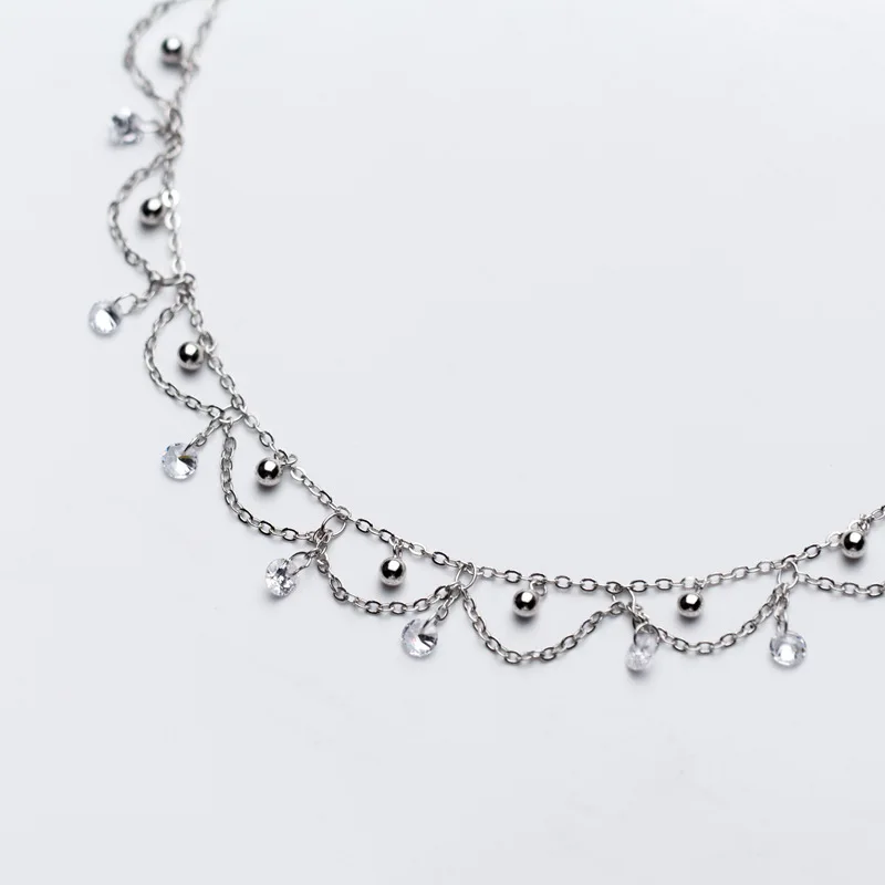 Женское Ожерелье-чокер из серебра 100% пробы с фианитами | Украшения и аксессуары