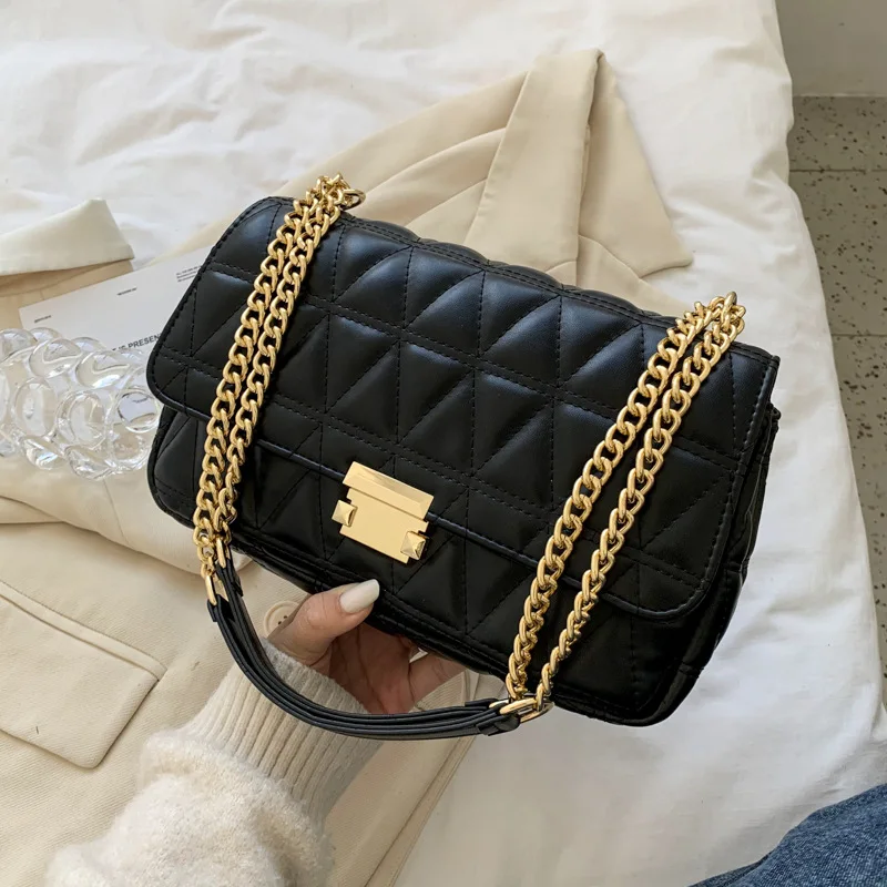 

Vintage Chain Shoulder Crossbody Bags For Women 2021 New Soft Leather Handbags Brand DesignLadies Messenger Bags Female Purses