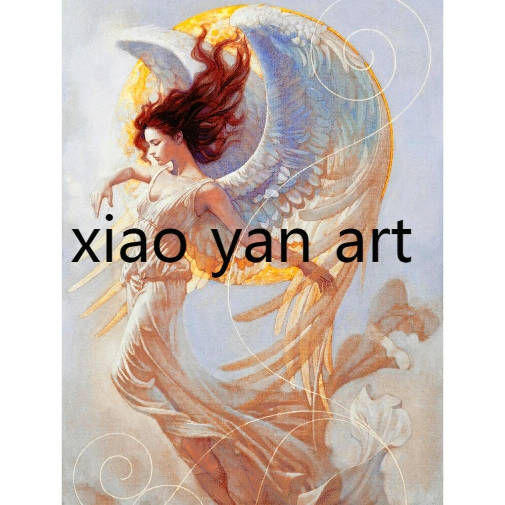 

5D алмазная живопись «сделай сам», вышивка крестиком, луна, ангел, квадратная/круглая алмазная живопись, вышивка мозаичный портрет, живопись,...