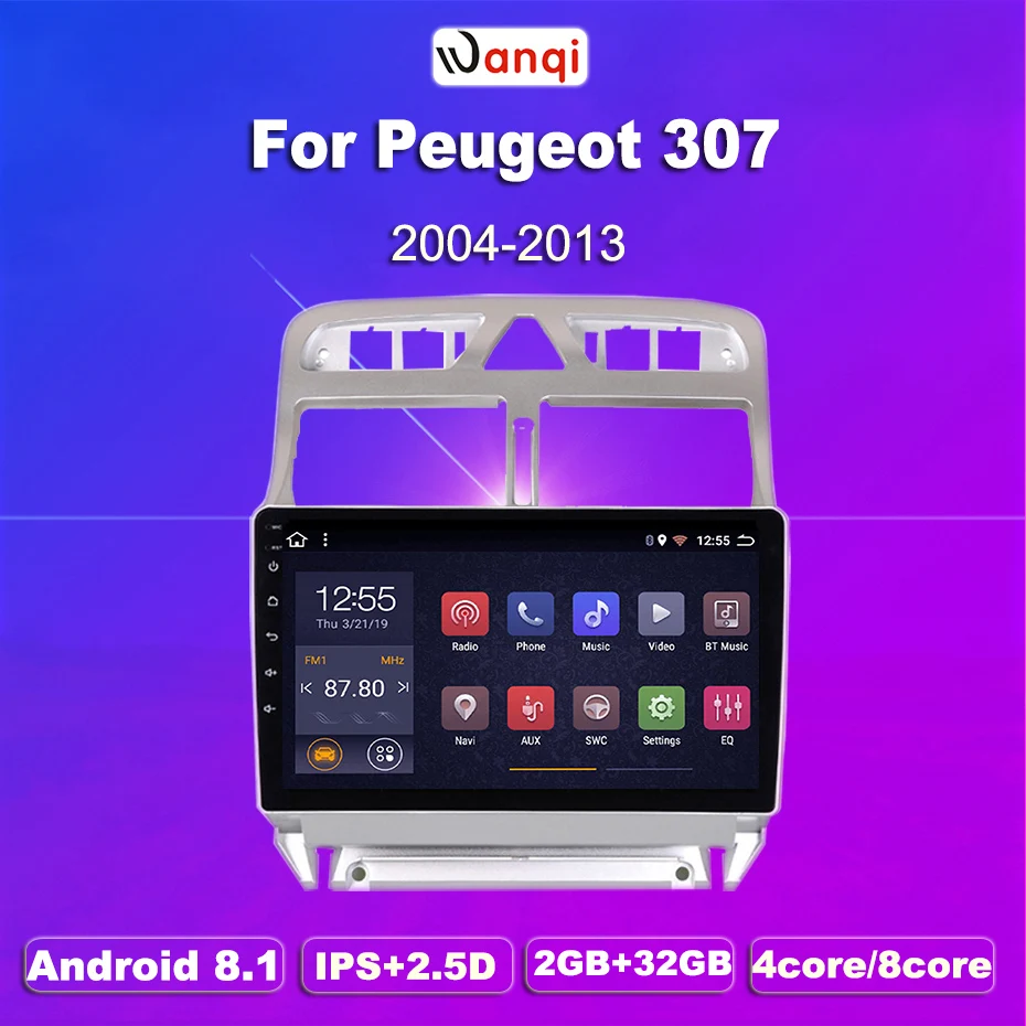 2G ram 32G rom Android 8 1 автомобильный dvd плеер gps навигация Мультимедиа для peugeot 307 радио 2002