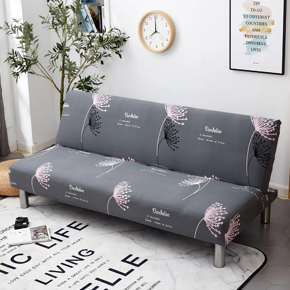 Thumbedding Armless Sofa Bed Cover Dandelion Elegant Soft High End Washable Durable Grey Flexible Stretch | Дом и сад