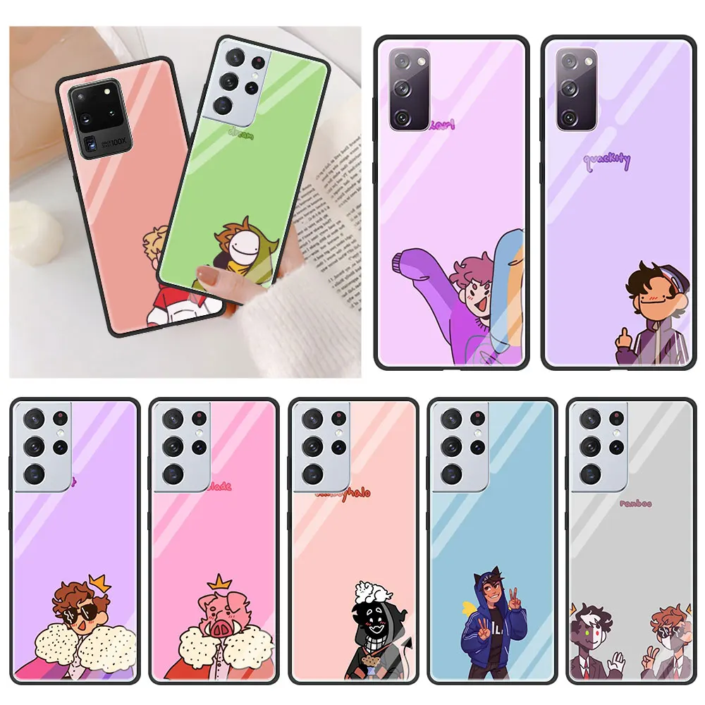 

Dream Smp Anime Phone Case for Samsung Galaxy S20 FE S21 S20 Ultra S10E S10 Lite S9 S8 Plus Tempered Glass Soft Edge Shell