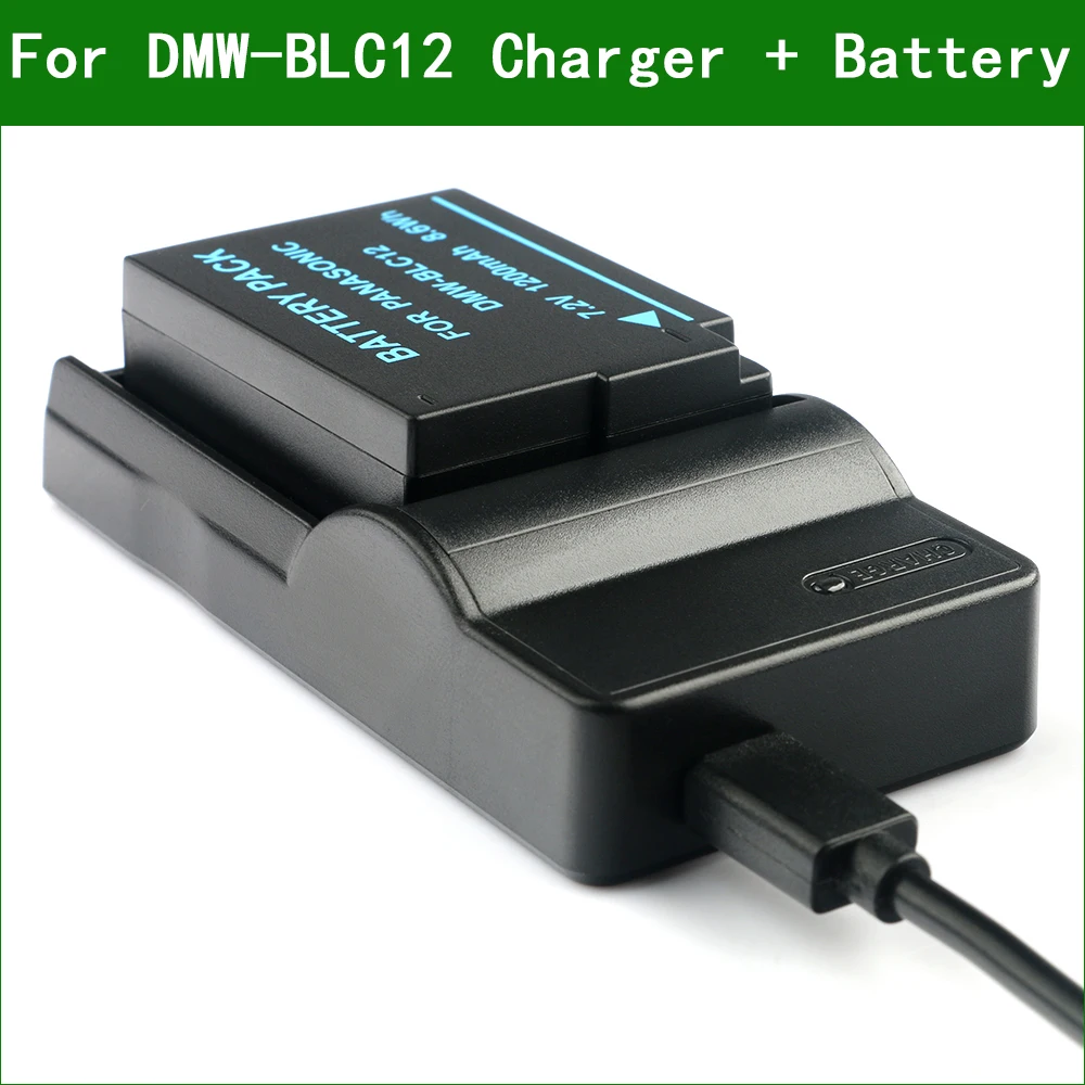 DMW-BLC12 Digital Camera Battery + Charger for Panasonic DMC-G7 G8 GX8 G80 G81 G85 GH2 FZ200 FZ330 FZ2000 FZ2500 FZ1000 FZH1