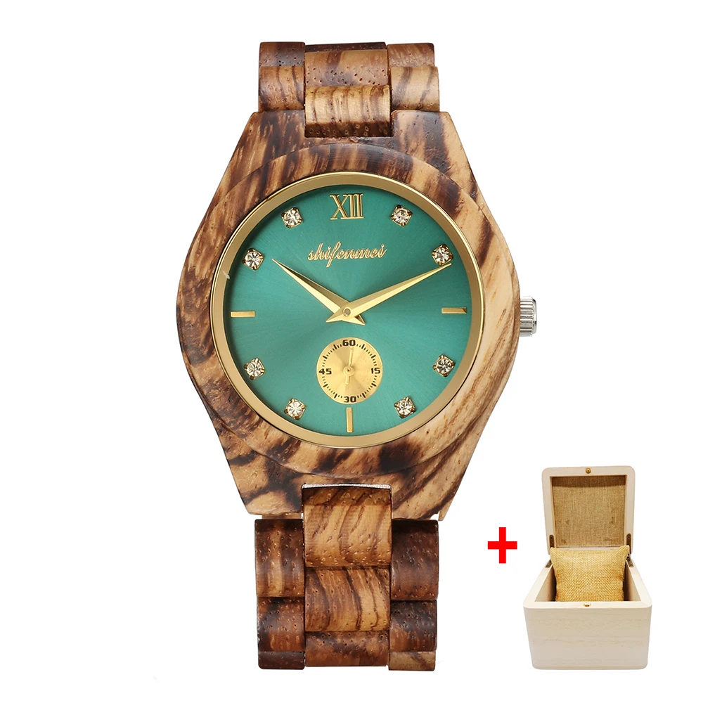 zebra with box Shifenmei Watches Women Fashion Watch Wood Watches Woman Top Luxury Brand Quartz Wristwatch Ladies Clock relogio feminino - Цвет: zebra with box