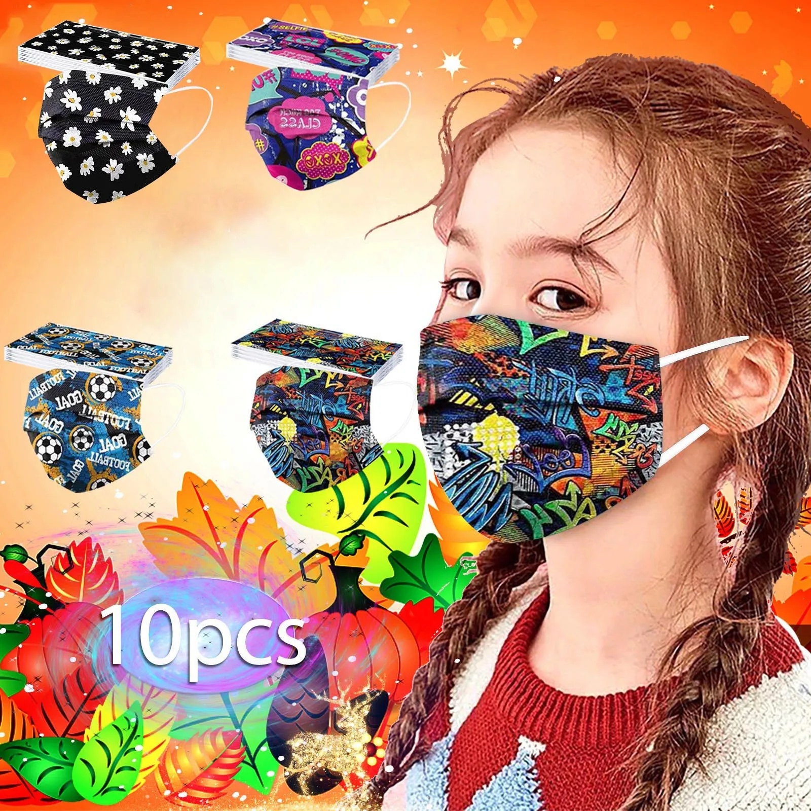 

Маска детская одноразовая, 3-слойная, ветрозащитная, дышащая