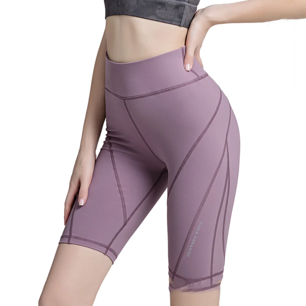 Sport Leggings Women Five Point Yoga Pants Tight Elastic High Waist Fitness Running Training Clothing Cycling Shorts Pants Mujer