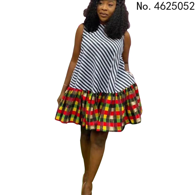 african attire for women Clothes for Women Dashiki Print Dress European Clothing Plus Size Bazin Rich Sleeveless Fashion Round Neck Maxi Vestido african robe