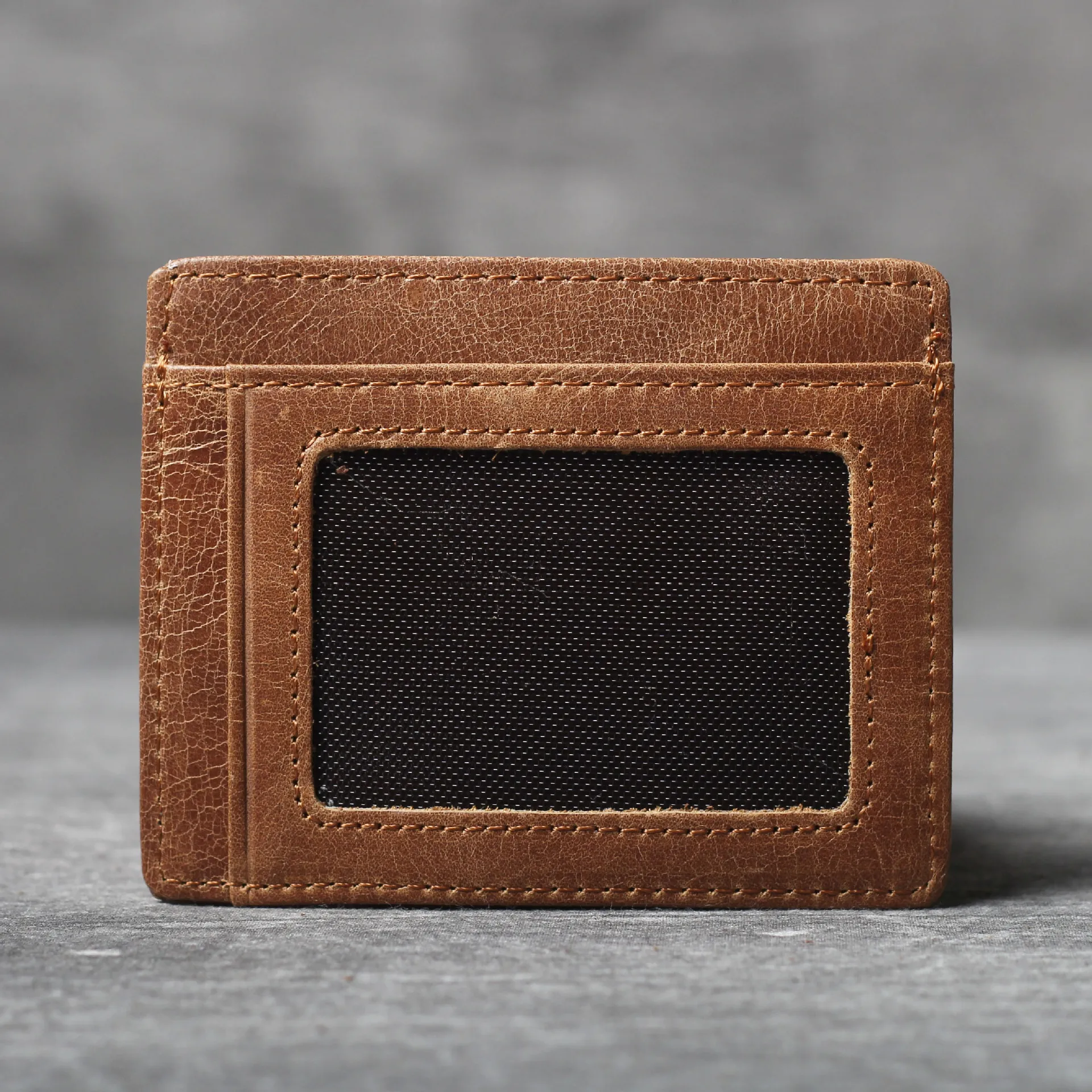 НАТУРАЛЬНАЯ КОЖА Oxhide зажим Винтажный Мужской держатель для карт