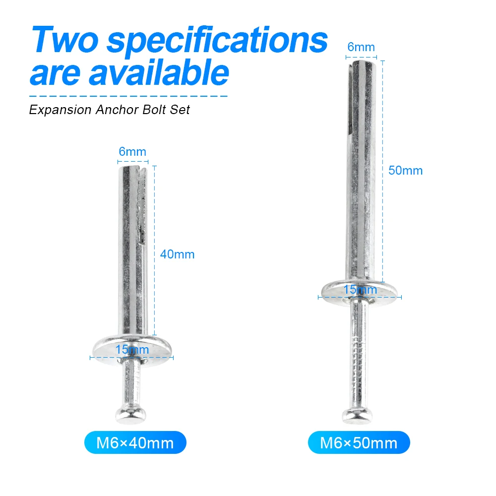 

NINDEJIN 35/50pcs Hammer Drive Rivet Pin Anchor Set Zinc Alloy Concrete Anchor M6 Pin-Drive Anchors for Block and Brick