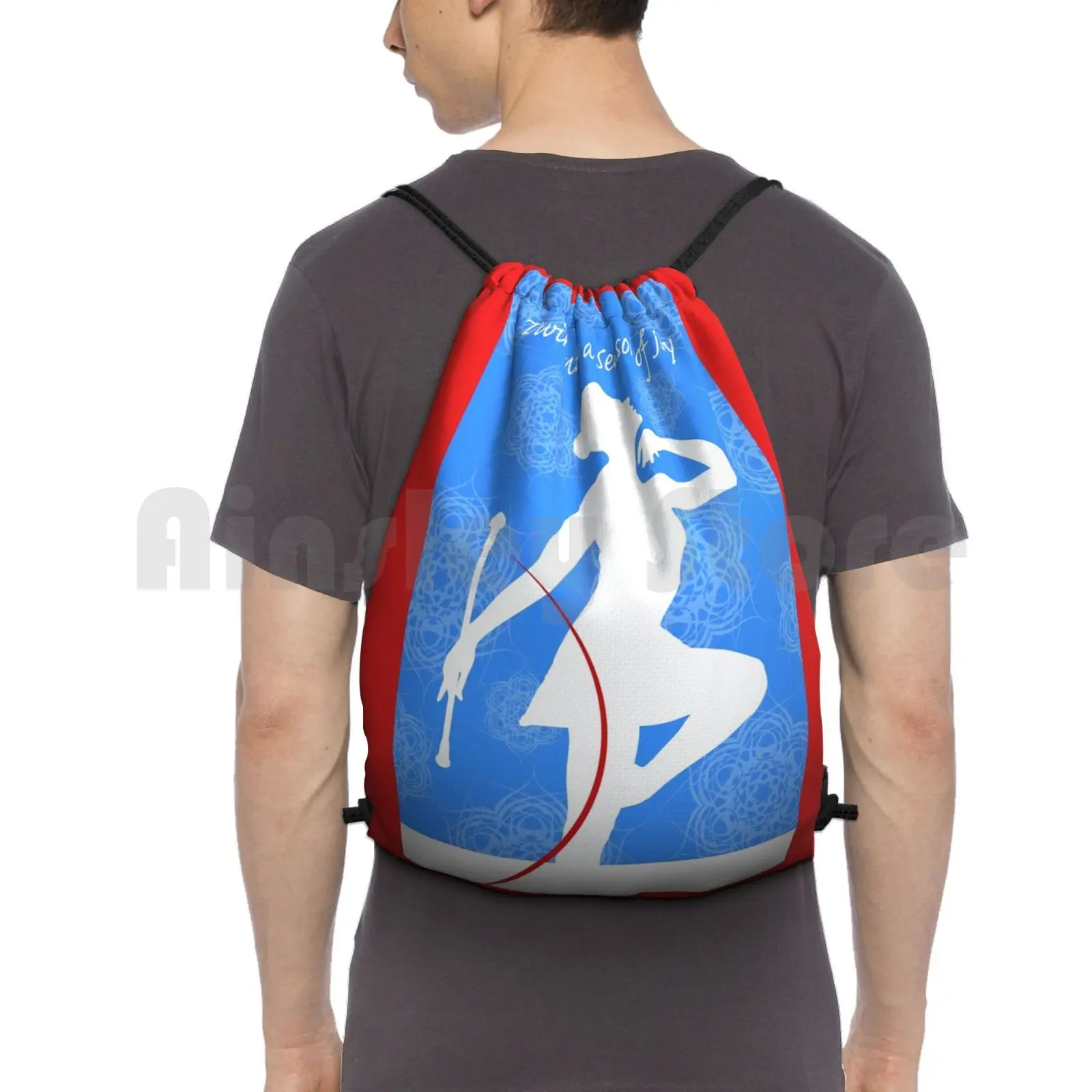 

Twirl Into A Season Of Joy , Baton Twirler For Christmas Backpack Drawstring Bag Riding Climbing Gym Bag Christmas Happy