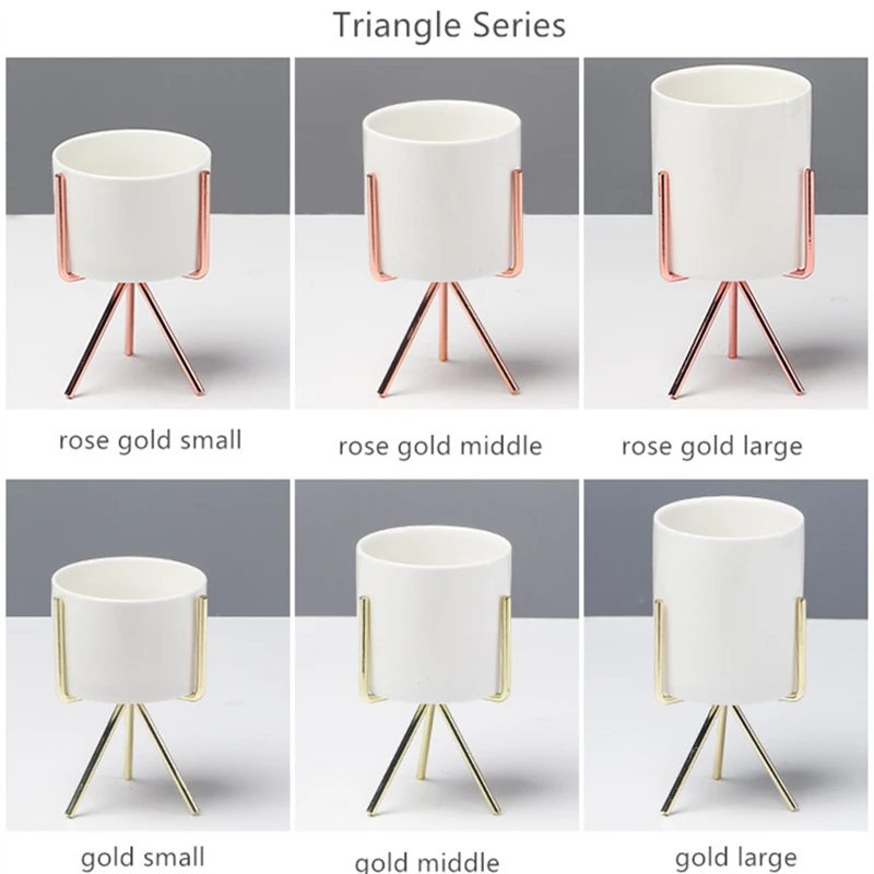 Золотой/Розовый Золотой Горшок для суккулентов железный цветочный горшок