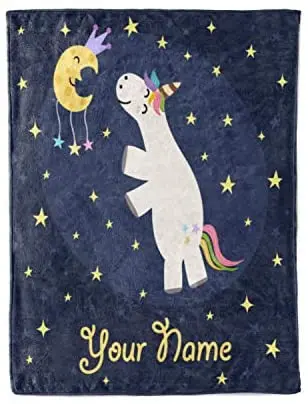 Online Coperta Da Tiro In Pile Unicorno Carino Ragazza Personalizzata Per Bambini-neonate Coperte Per Neonati Per Neonati Unicorns Di Sicurezza Del Letto