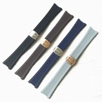 2518mm black blue brown gray rubber silicone watch band strap for patek pp 5711 5712g nautilus wristband bracelet