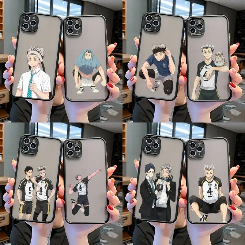 

haikyuu bokuto kotaro Black Matte Silicone phone Case For iphone12 11 Pro Max X XS Max XR 7 8 Plus Shockproof Back Cover