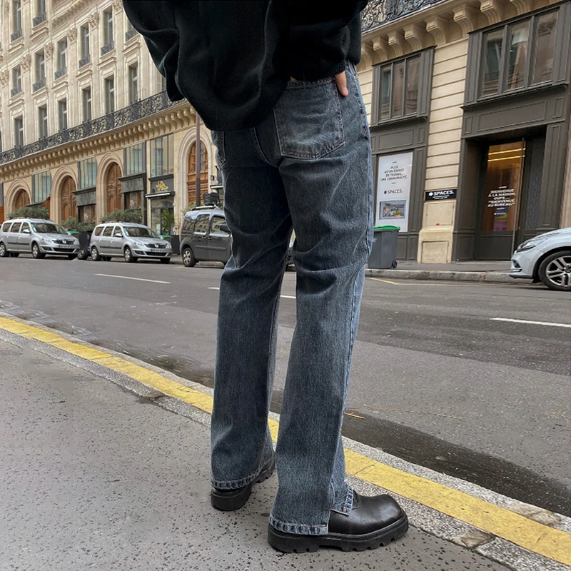 

2021 autumn and winter new fashion over-the-knee woolen coat male Korean style trend loose handsome horn buttoned woolen coat