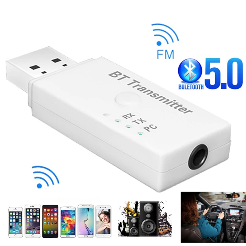 JINSERTA Bluetooth 5 0 приемник USB аудио 3 мм AUX передатчик для ПК ТВ автомобильный комплект