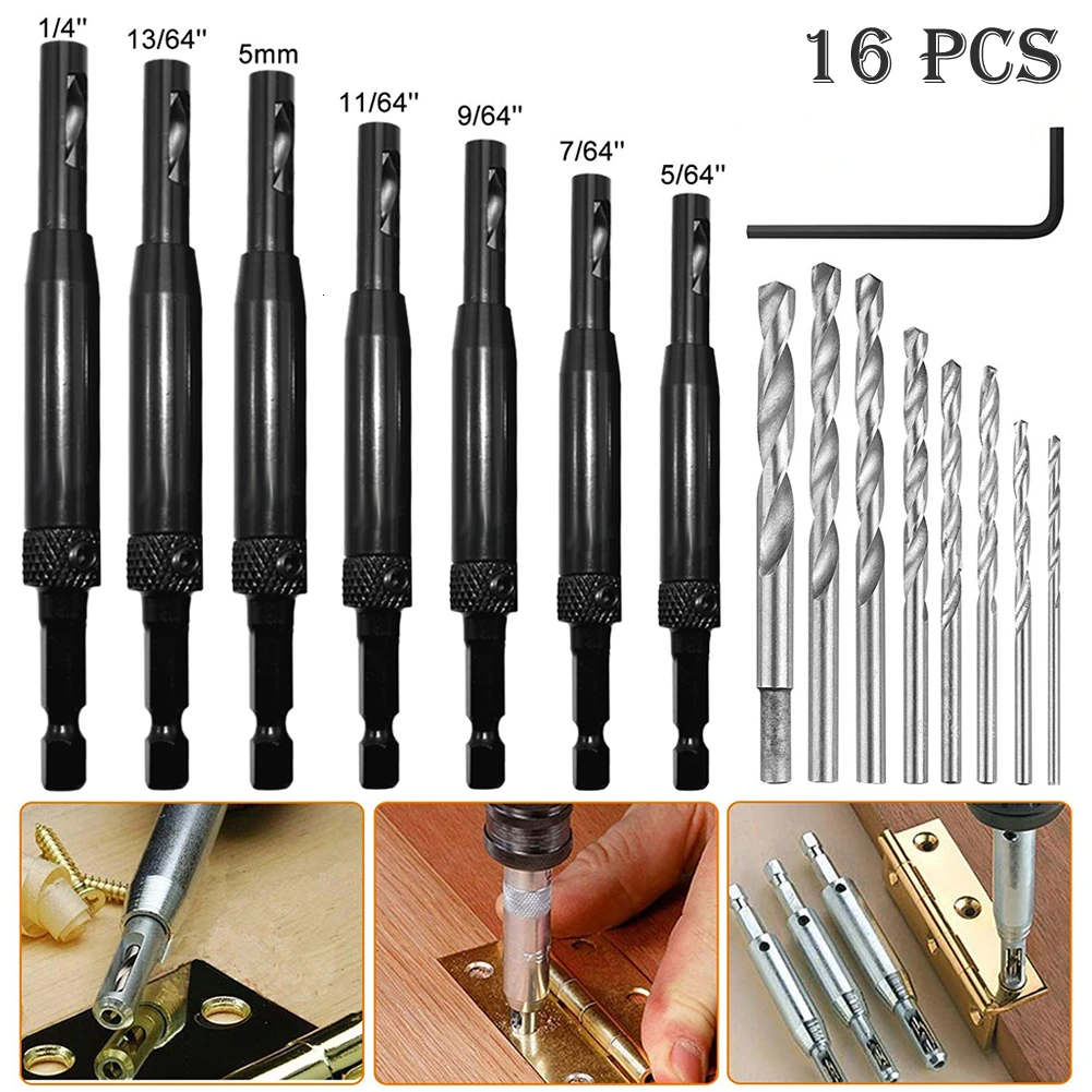 Центр сверло двери Самоцентрирующийся шарнир Tapper Core набор Дырокол