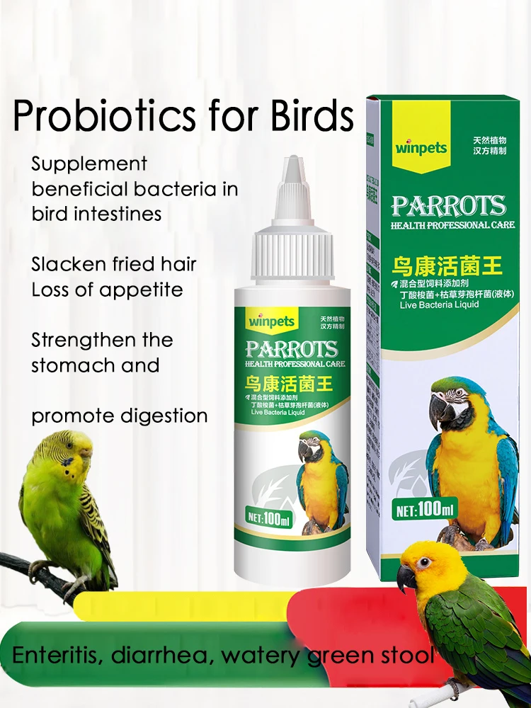 

Parrot bird uses probiotic liquid to loosen green stools to regulate intestinal and gastrointestinal indigestion 100ml