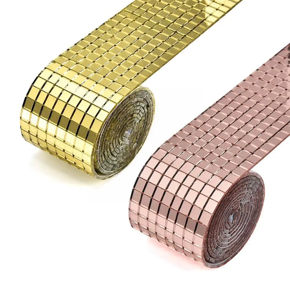 Акриловые самоклеящиеся Стеклянные Мини-зеркала квадратные мозаичные