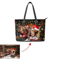 customize your qwn style personalized patterns zipper female pu leather large capacity shoulder bag tote bag christmas present