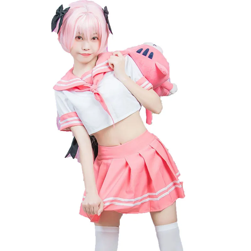 

Fate/Grand Order Anime Halloween Costume Fate Apocrypha Rider Astolfo Cosplay JK School Uniform Sailor Suit Women Fancy Outfit