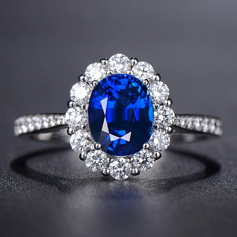 

CMajor Стерлинговое Серебро синтетический алмаз ювелирные изделия элегантный темперамент 14ct искусственный сапфир Овальный Классический кол...