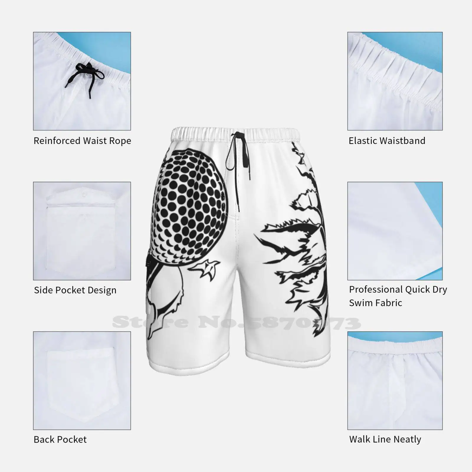 Дышащие индивидуальные праздничные пляжные шорты для гольфа мячи спортивное