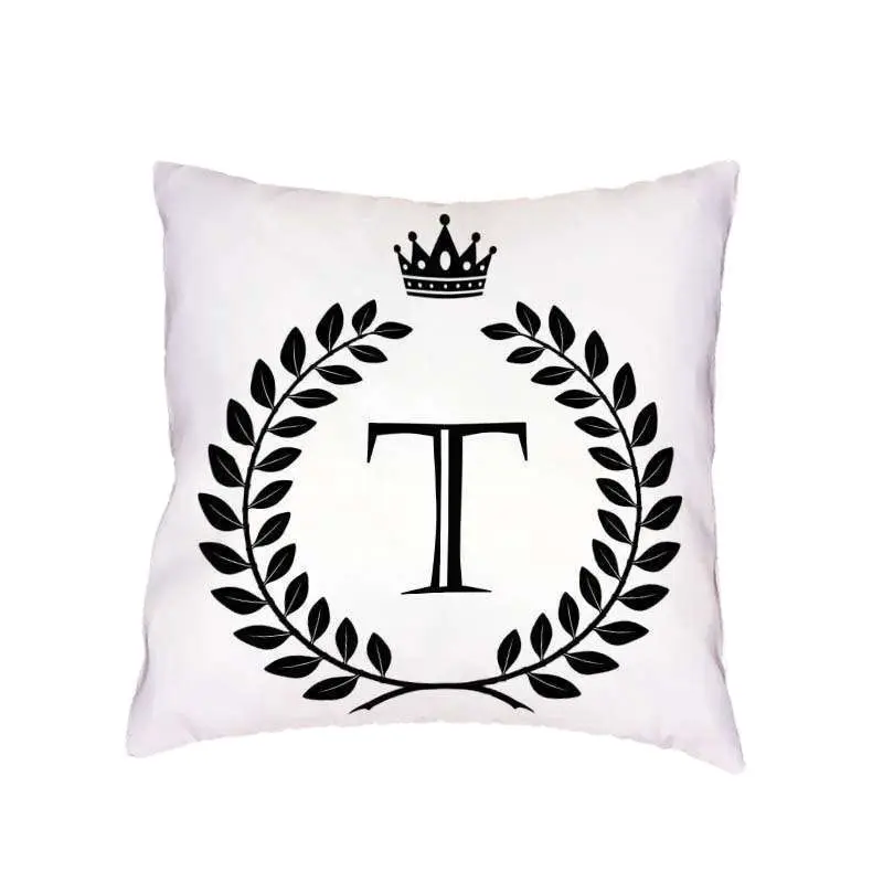 Простой стиль наволочка 45*45 см квадратная венок-корона с буквенным принтом
