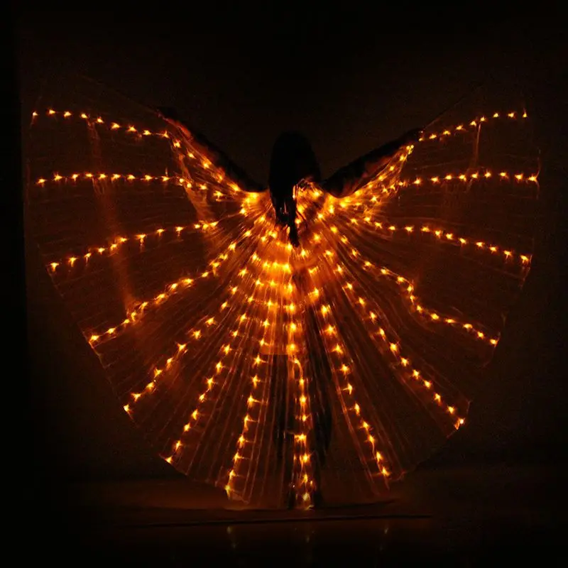 

Led Light Wings Belly Dance 360 u200bu200bDegree Glow Performance Show Fluorescent Dance Cloak Electronic Wings