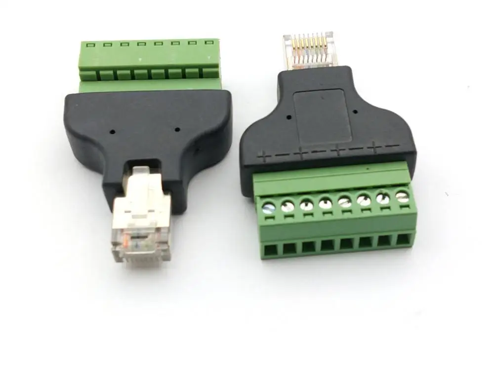 10 шт. RJ45 8P8C Ethernet папа до 8 Pin AV винтовой разъем Клеммный блок для CCTV DVR аксессуар