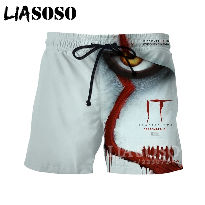 LIASOSO New Men Women Pennywise Sweatshirt 3D Print Horror Movie It Chapter Two Clown T Shirt Top Hoodies O Neck Pullover A305-6 | Мужская