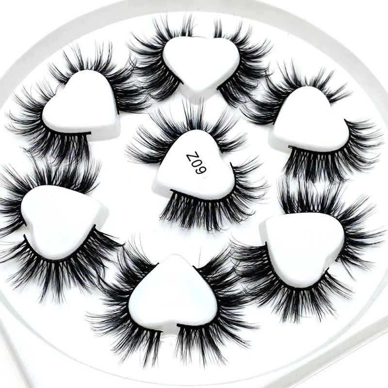 Горячие Продажа Новые 7 пар Длинный натуральный мех норки накладные ресницы