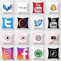 new app logo facebook youtube cushion cover home decor snapchat instagram throw pillows wedding christmas decoration pillowcase