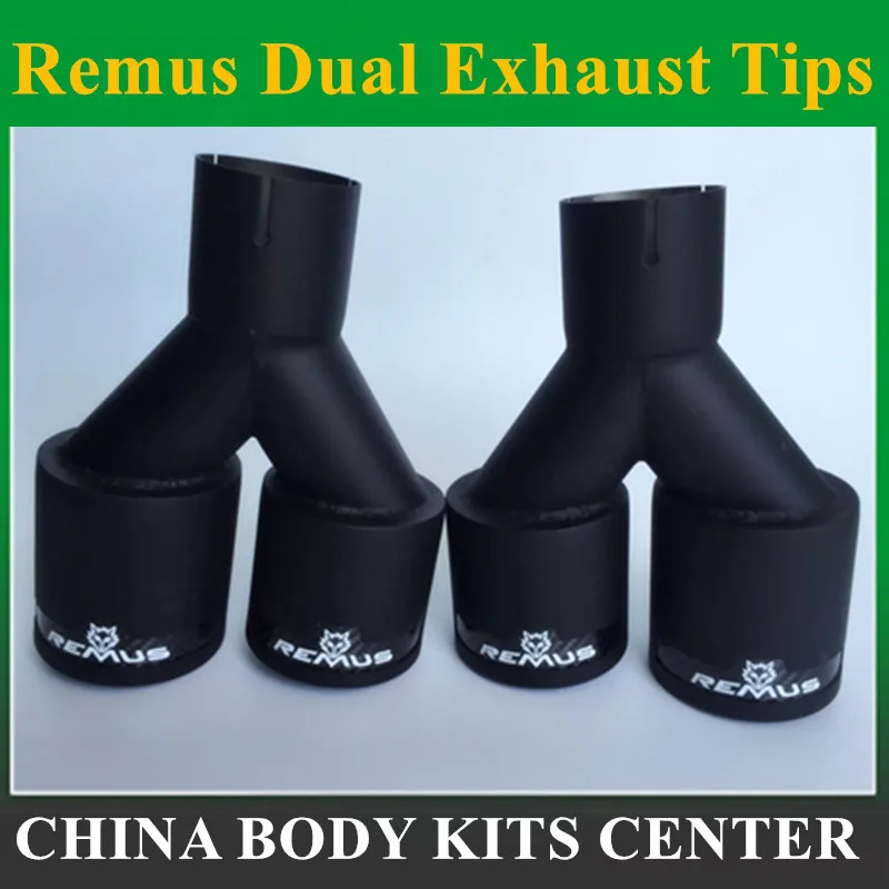 2 шт. двойной наконечник выхлопной трубы Remus из углеродного волокна и нержавеющей