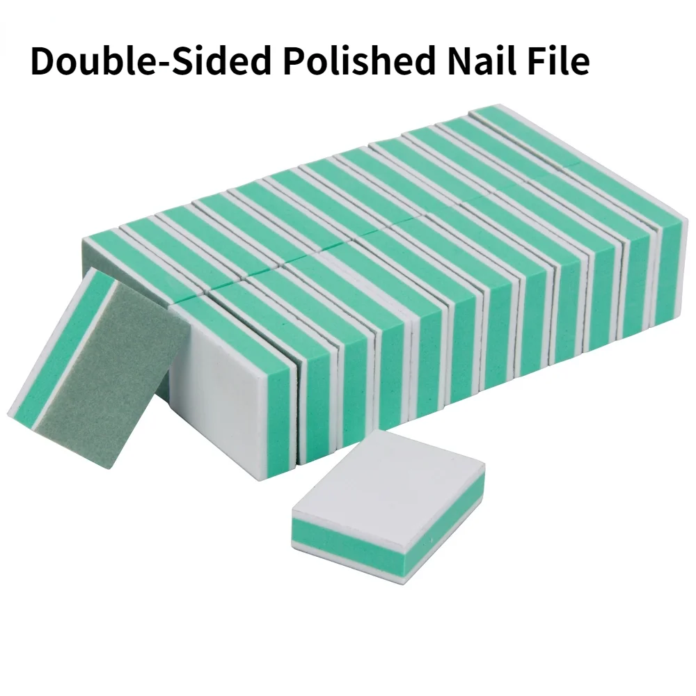 

50 шт./Лот Мини-буферный блок для ногтей белый зеленый шлифовальный блок для дизайна ногтей двусторонние инструменты для маникюра
