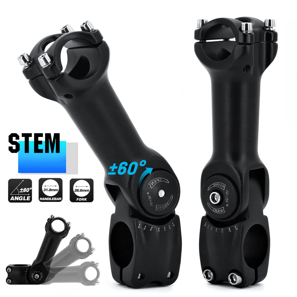 

Bike Stem Adjustable 60 Riser Ultralight for XC MTB Stem 90 110 130mm * 25.4mm 31.8mm Road Stem Bike Accessories Bicycle part