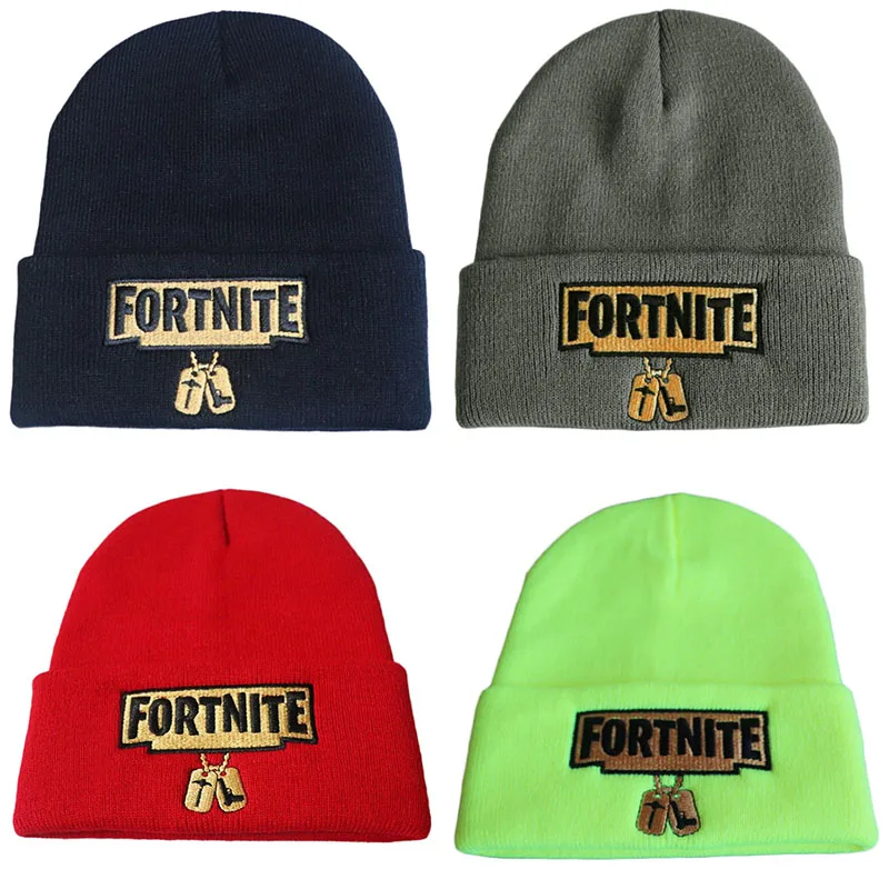

Fortnite Knitted Hat Men Women Woolen Fashion Cap Embroidered Warm Caps Student Hedging Hats Children's Christmas Gift