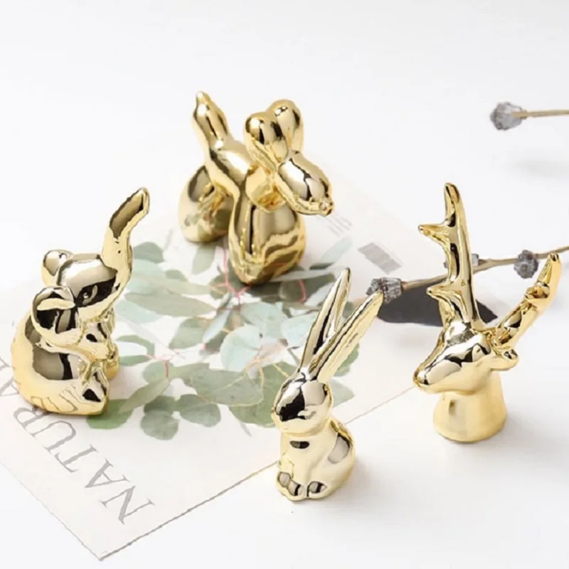 Мини Золотая керамическая фигурка милый торт декоративный шар собака скульптура