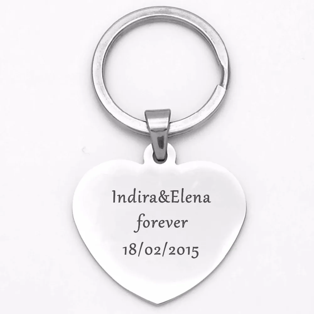 

Exquisitely Carved Name Tag Pendant And Keychain Heart Stainless Steel Heart Keychain Unique Custom Logo Jewelry