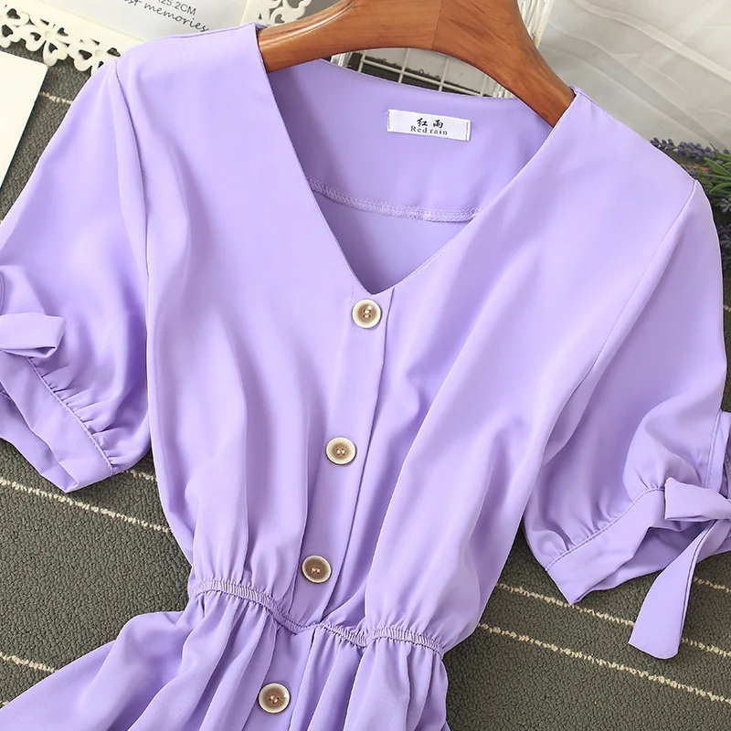 Платье женское однобортное Винтажное с пышными рукавами повседневное пикантное