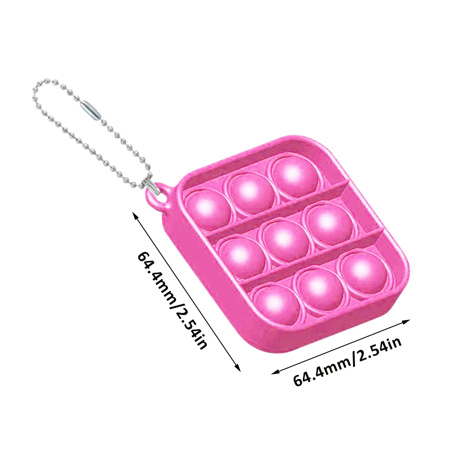 Juguete sensorial de silicona para personas inquietas, colgante de burbujas de empuje con hoyuelos simples, necesidades especiales para el autismo, juguete para apretar el estr&eacute;s-5