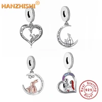 2022 valentines day gift 925 sterling silver i love you to the moon and back charm bead fit original brand bracelet jewelry