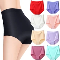 l 4xl seamless ice silk panties ladies high waist underwear panty for women plus size