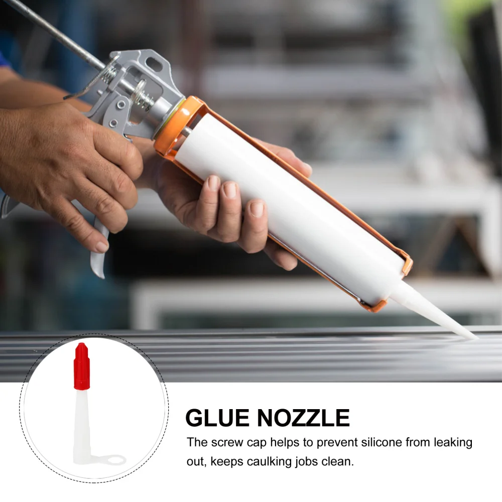 

20pcs Durable Caulk Nozzles Silicone Tube Nozzles Glue Nozzles with 20pcs Caps