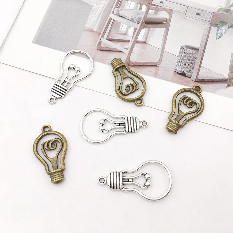 

10pcs Zinc Alloy Antique Silver Antique Bronze Mix Light Bulb Charms Pendant for DIY Necklace Bracelet Jewelry Making Findings