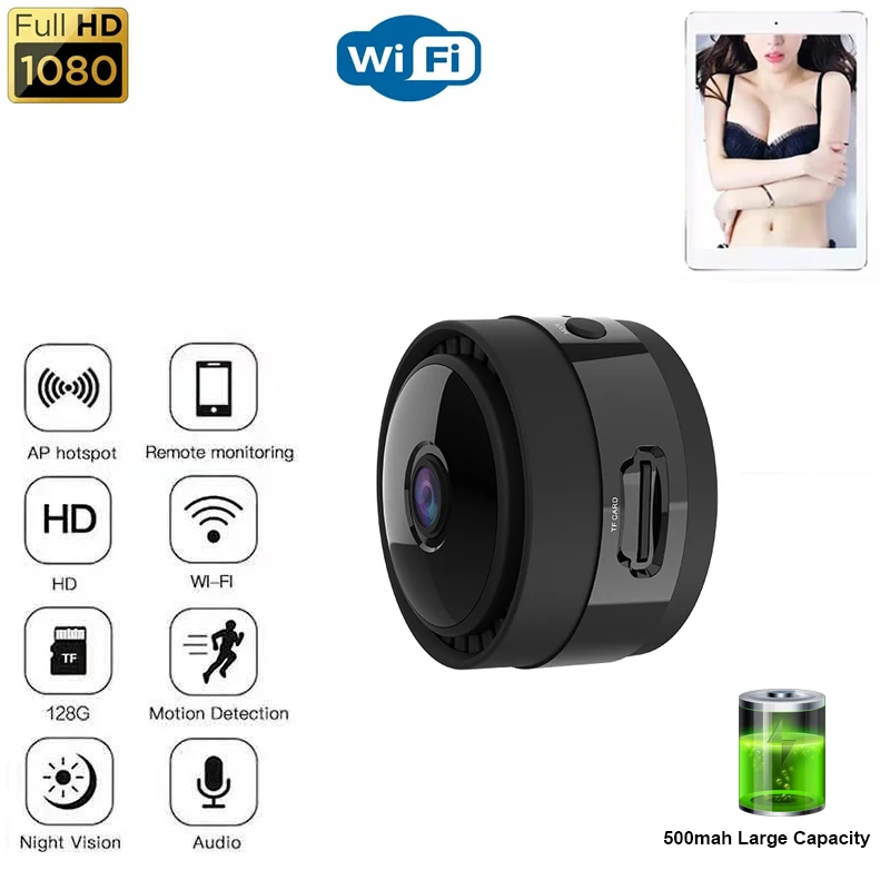 1080P HD Беспроводная Wi Fi мини камера ночного видения видеонаблюдения Удаленный