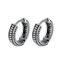 megin d vintage hiphop personality simple titanium steel stud earrings for men women couple friend fashion design gift jewelry